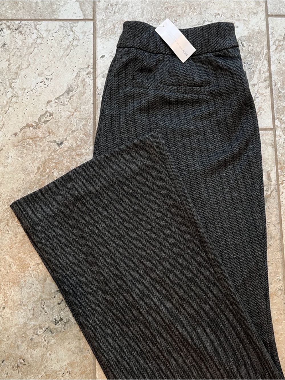 NY&C 7th Avenue Wide Leg Pants - Women’s S, Gray Stretch Pull On Trousers - NWT